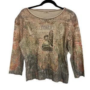 vintage three quarter length sleeve “Italy” shirt